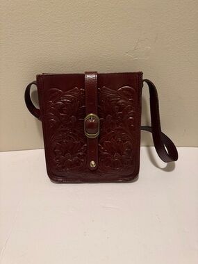 Patricia Nash Handbag Vintage Vegtable Tanned Leather Floral Tooling